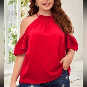 SHEIN PLUS cold shoulder blouse